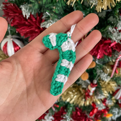 Crochet Candy Cane Christmas Tree Ornament