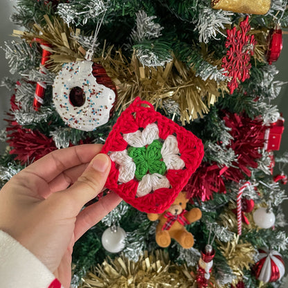 Crochet Granny Square Christmas Tree Ornament