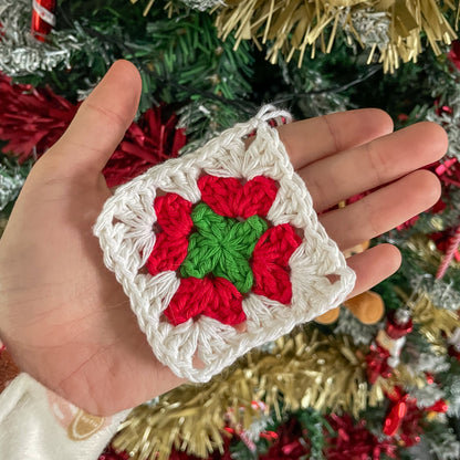 Crochet Granny Square Christmas Tree Ornament