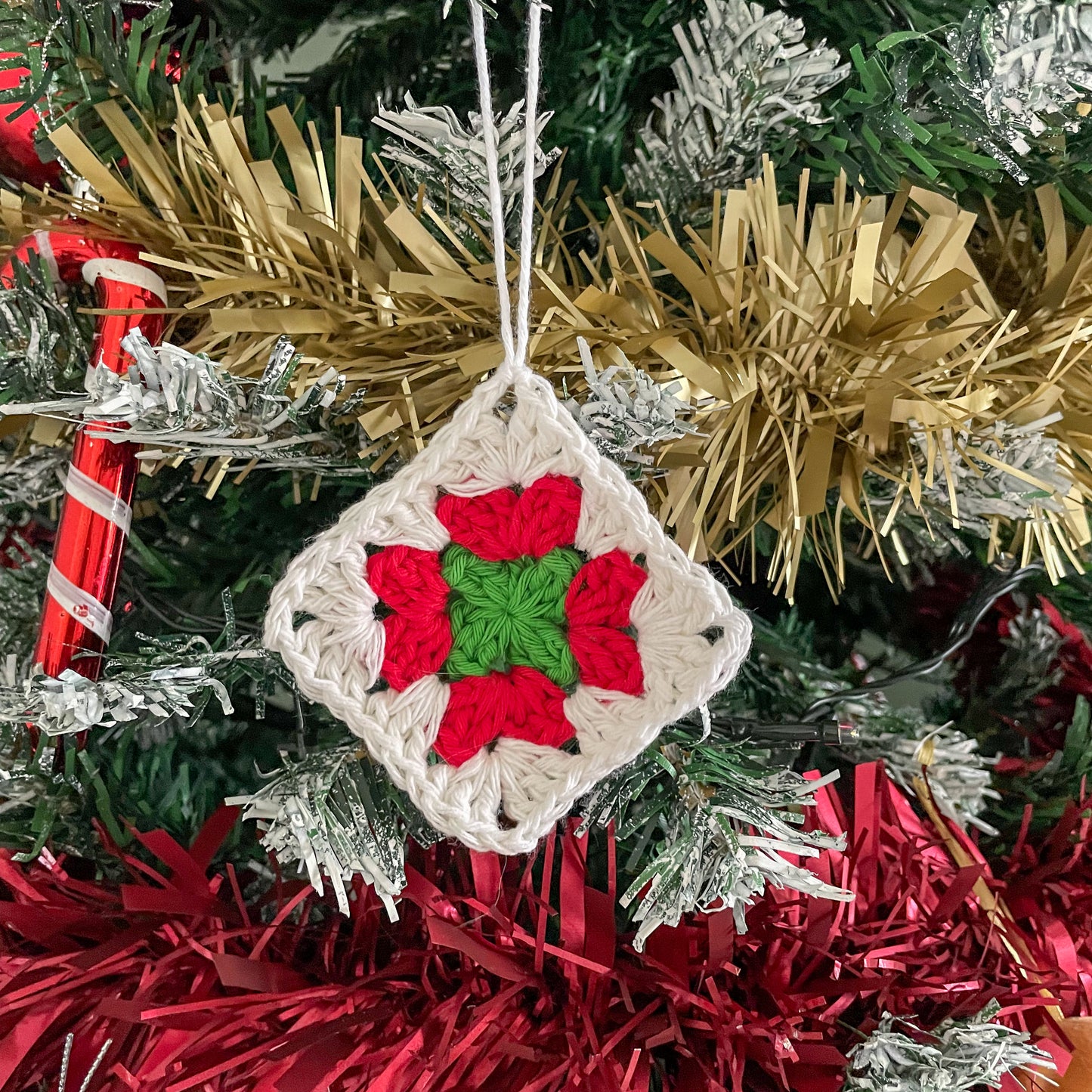 Crochet Granny Square Christmas Tree Ornament