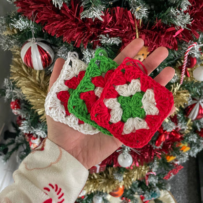 Crochet Granny Square Christmas Tree Ornament