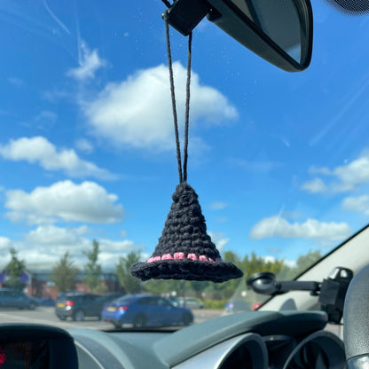 Crochet Witch Hat Car Charm | Halloween