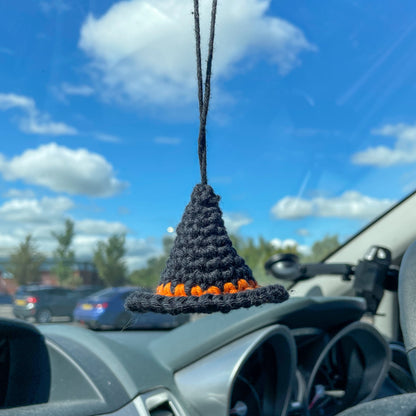 Crochet Witch Hat Car Charm | Halloween