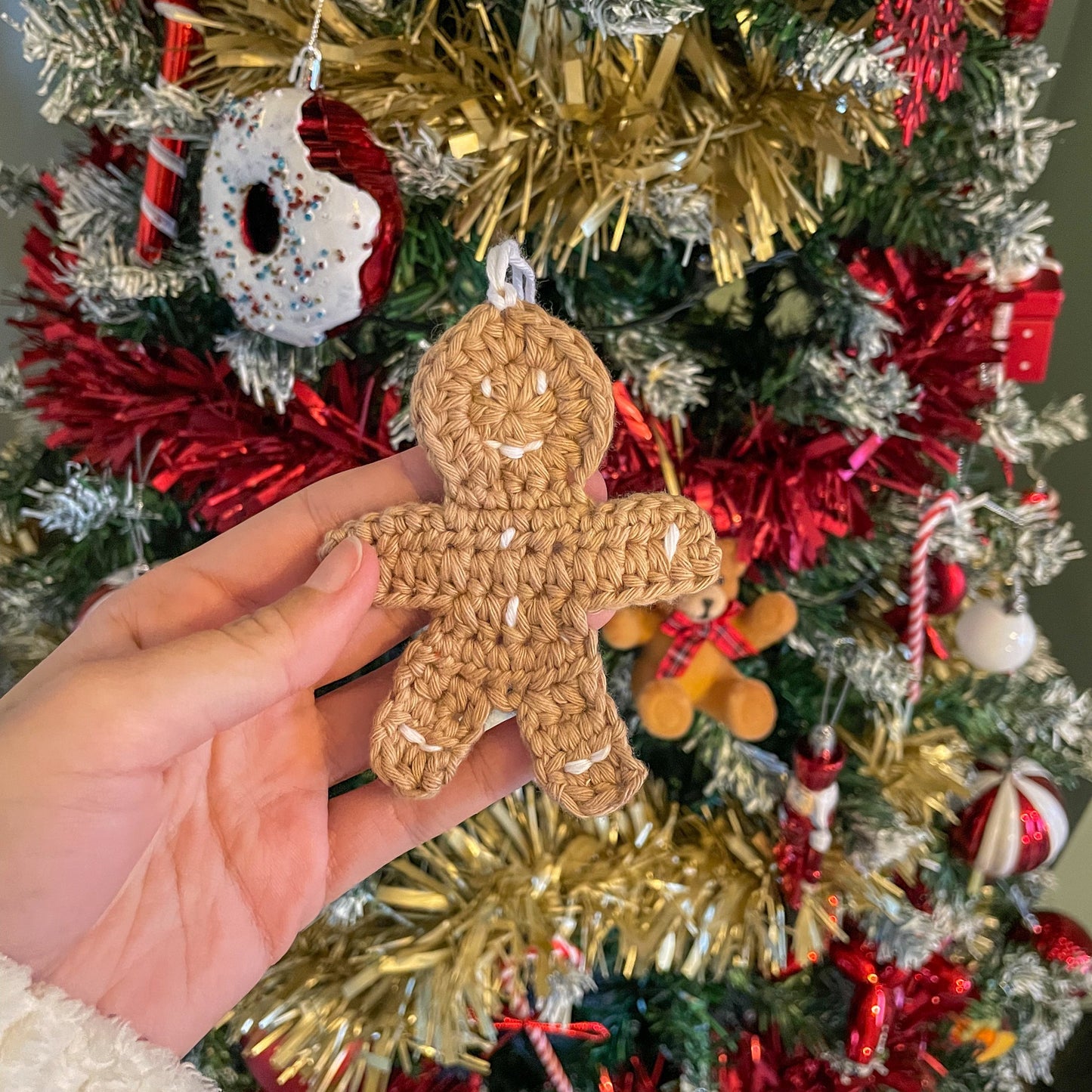 Crochet Gingerbread Christmas Tree Ornament