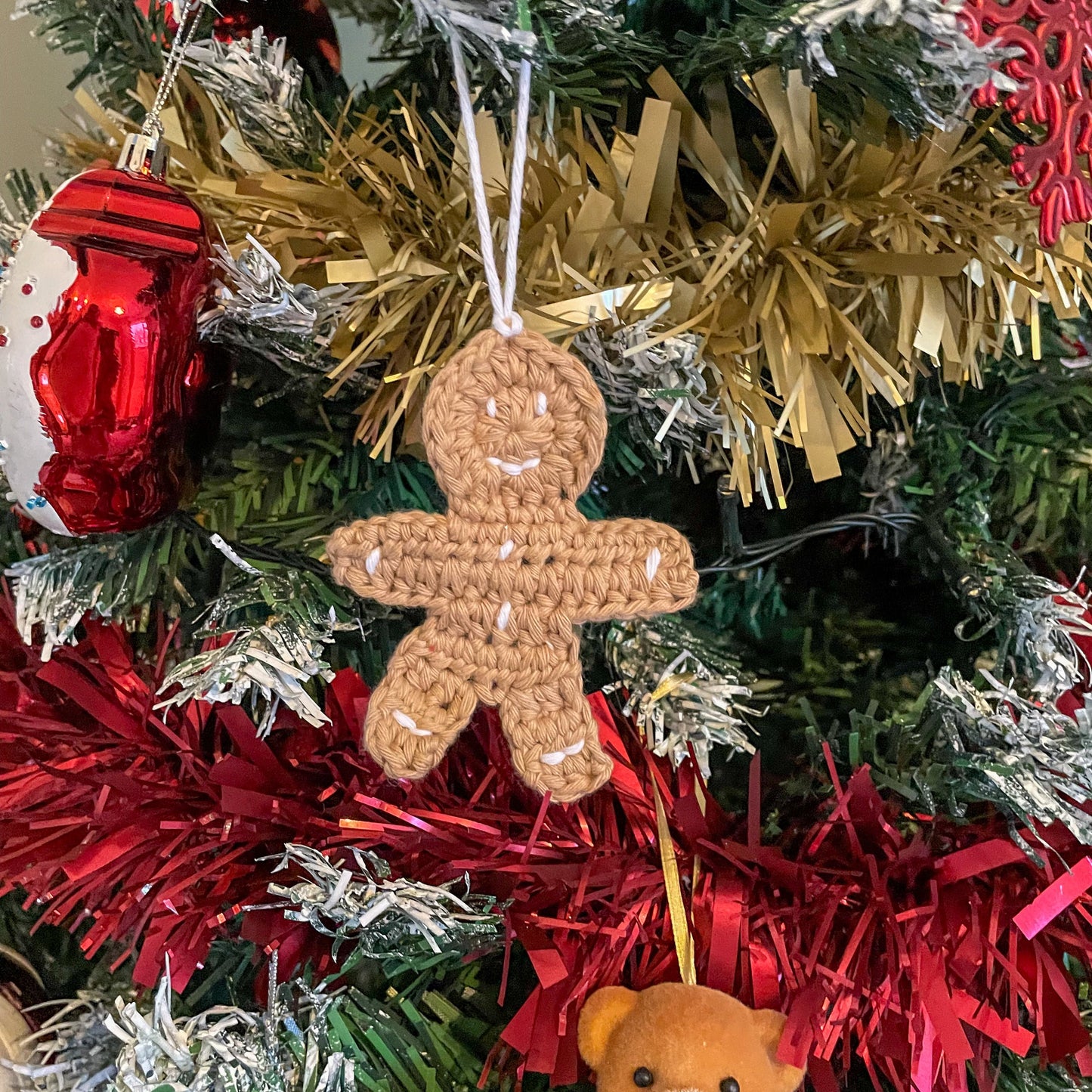 Crochet Gingerbread Christmas Tree Ornament