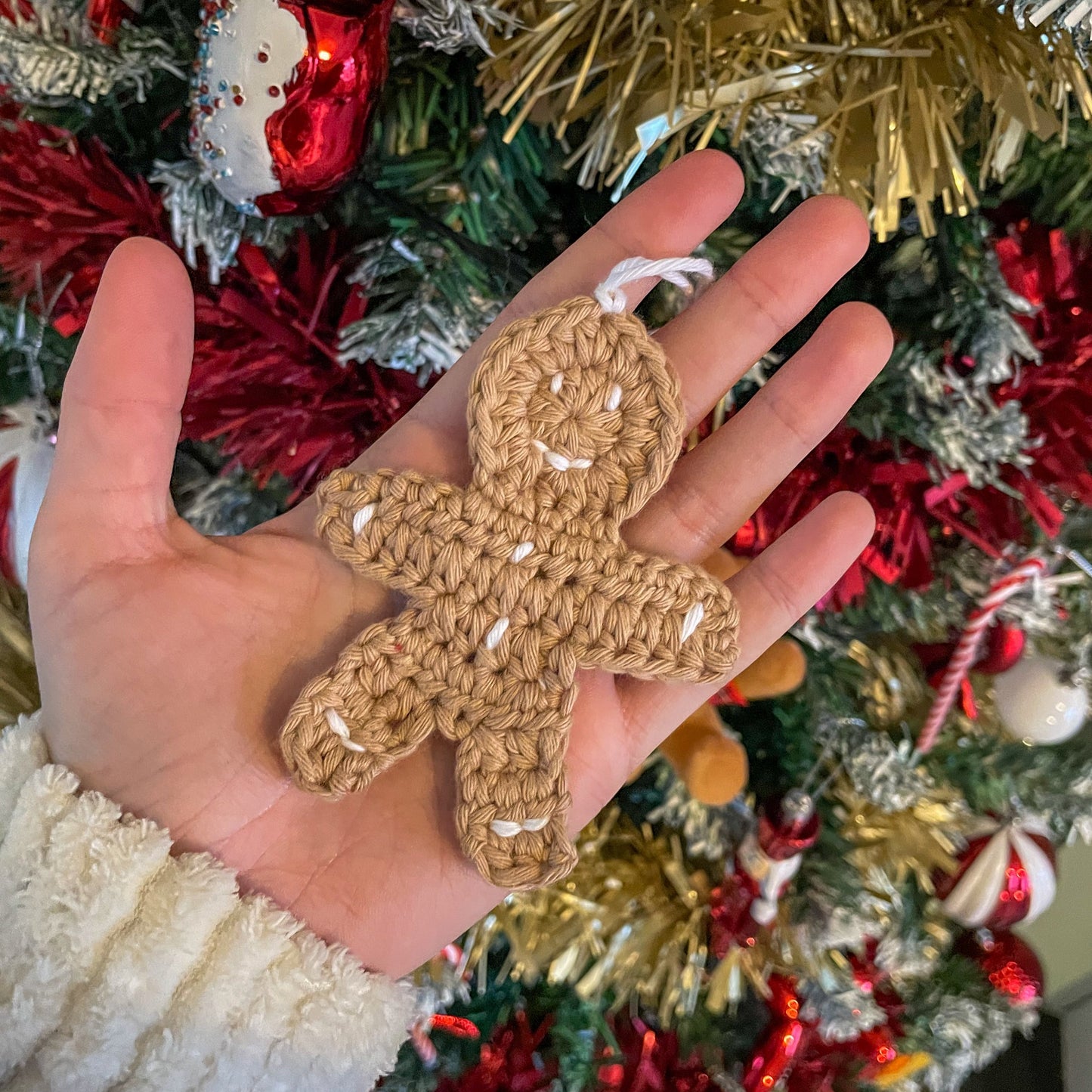 Crochet Gingerbread Christmas Tree Ornament