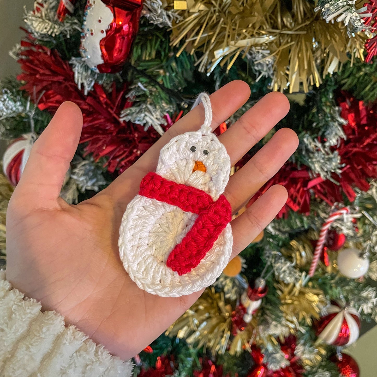 Crochet Snowman Christmas Tree Ornament