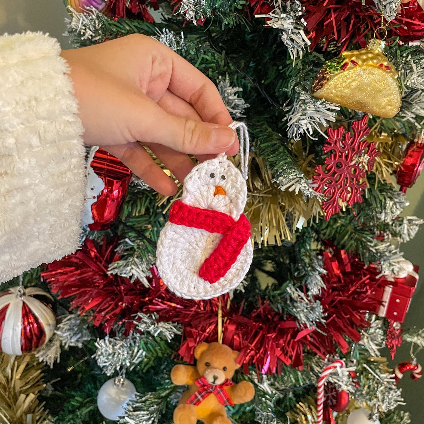 Crochet Snowman Christmas Tree Ornament