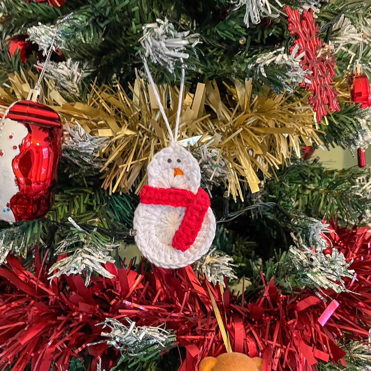 Crochet Snowman Christmas Tree Ornament