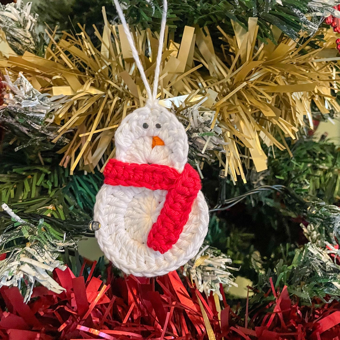 Crochet Snowman Christmas Tree Ornament