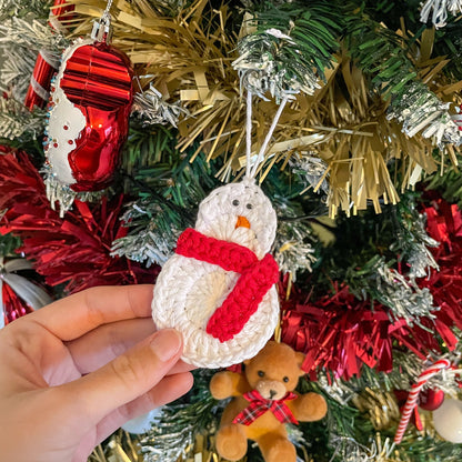 Crochet Snowman Christmas Tree Ornament