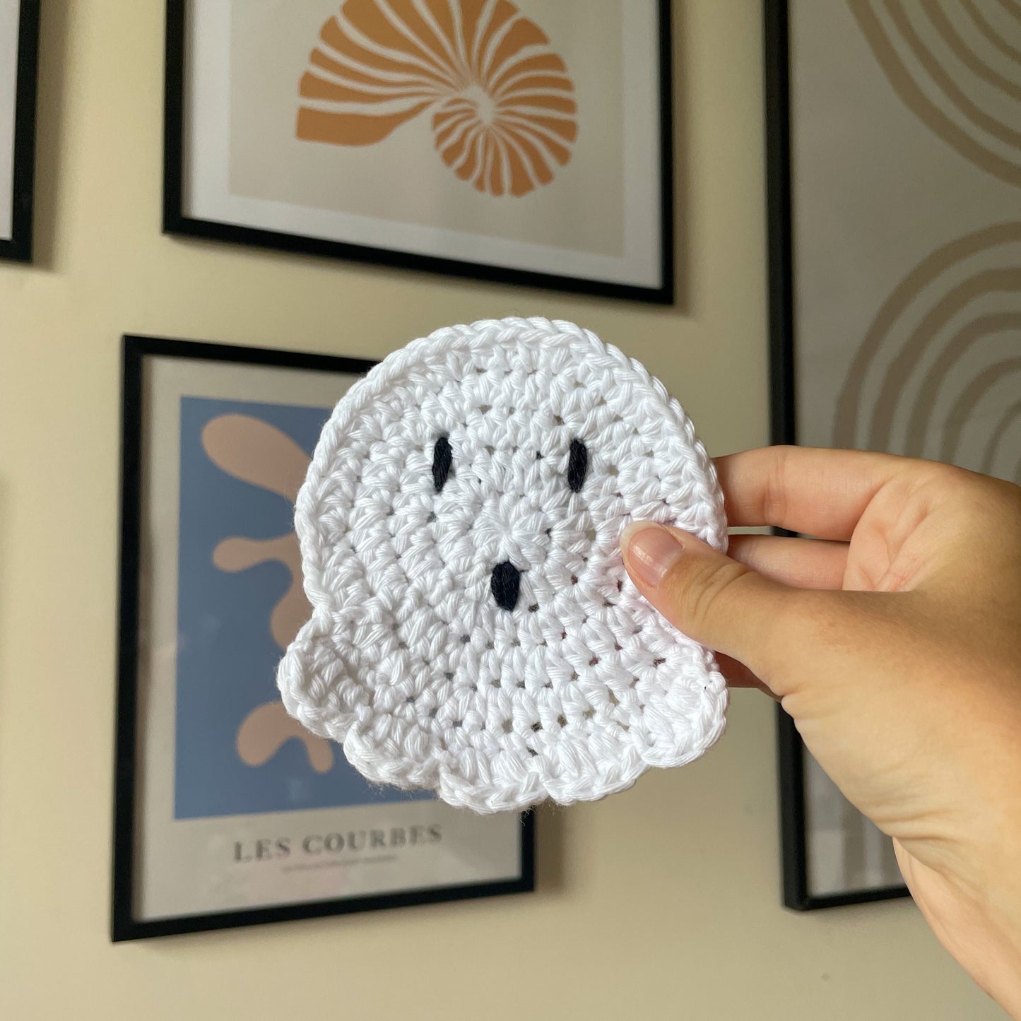 Crochet Ghost Coaster | Halloween