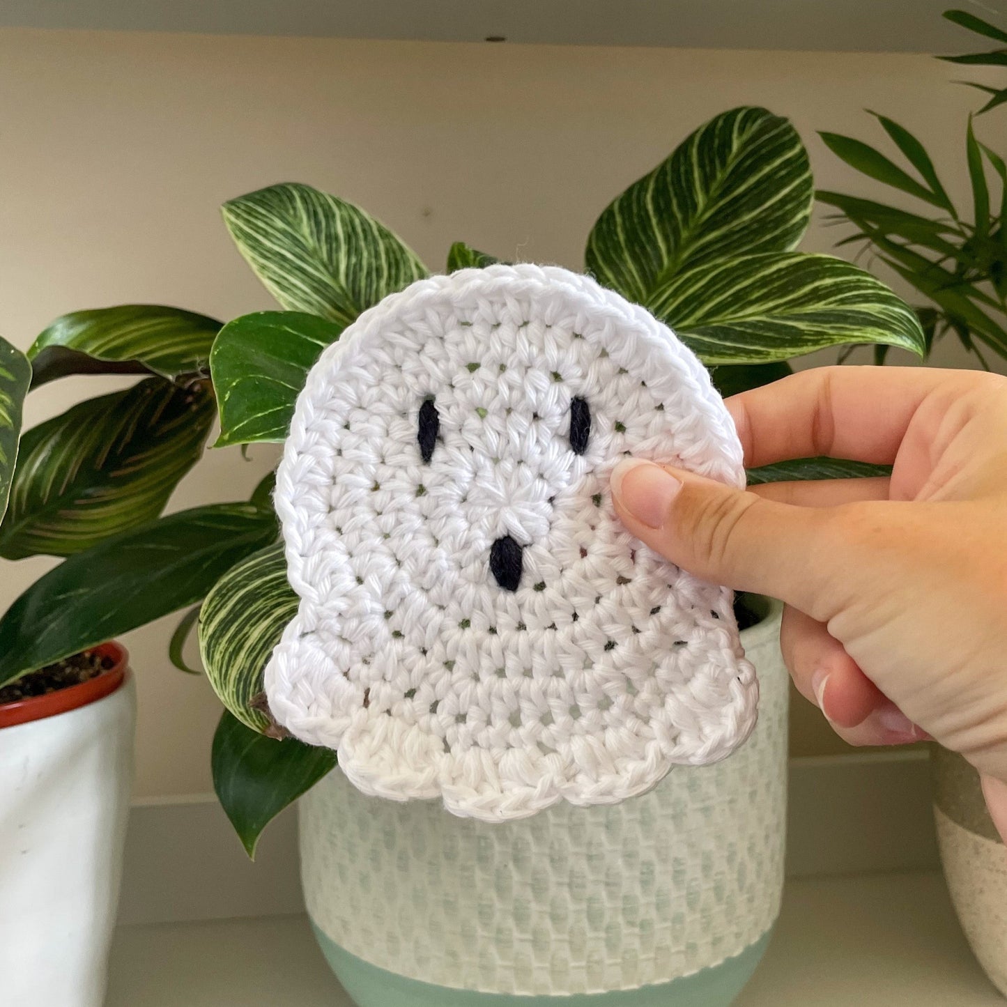 Crochet Ghost Coaster | Halloween