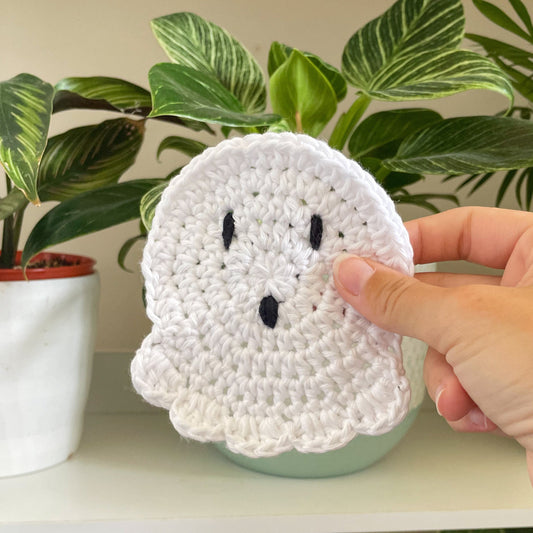 Crochet Ghost Coaster | Halloween