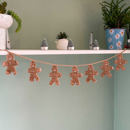 Crochet Gingerbread Man Christmas Garland