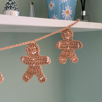 Crochet Gingerbread Man Christmas Garland