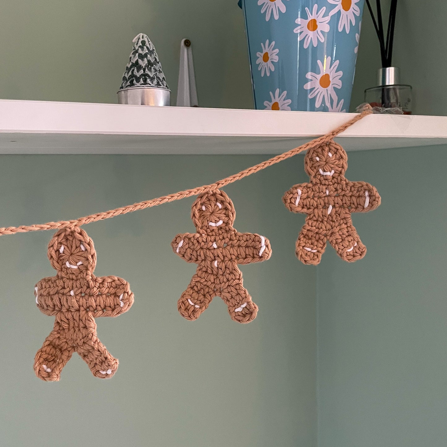 Crochet Gingerbread Man Christmas Garland