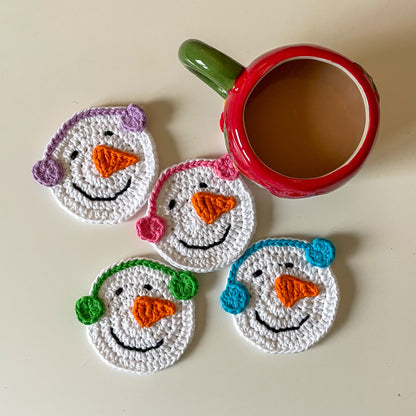 Crochet Snowman Coasters