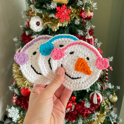 Crochet Snowman Coasters