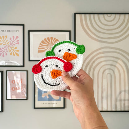 Crochet Snowman Coasters