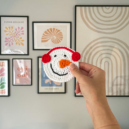 Crochet Snowman Coasters