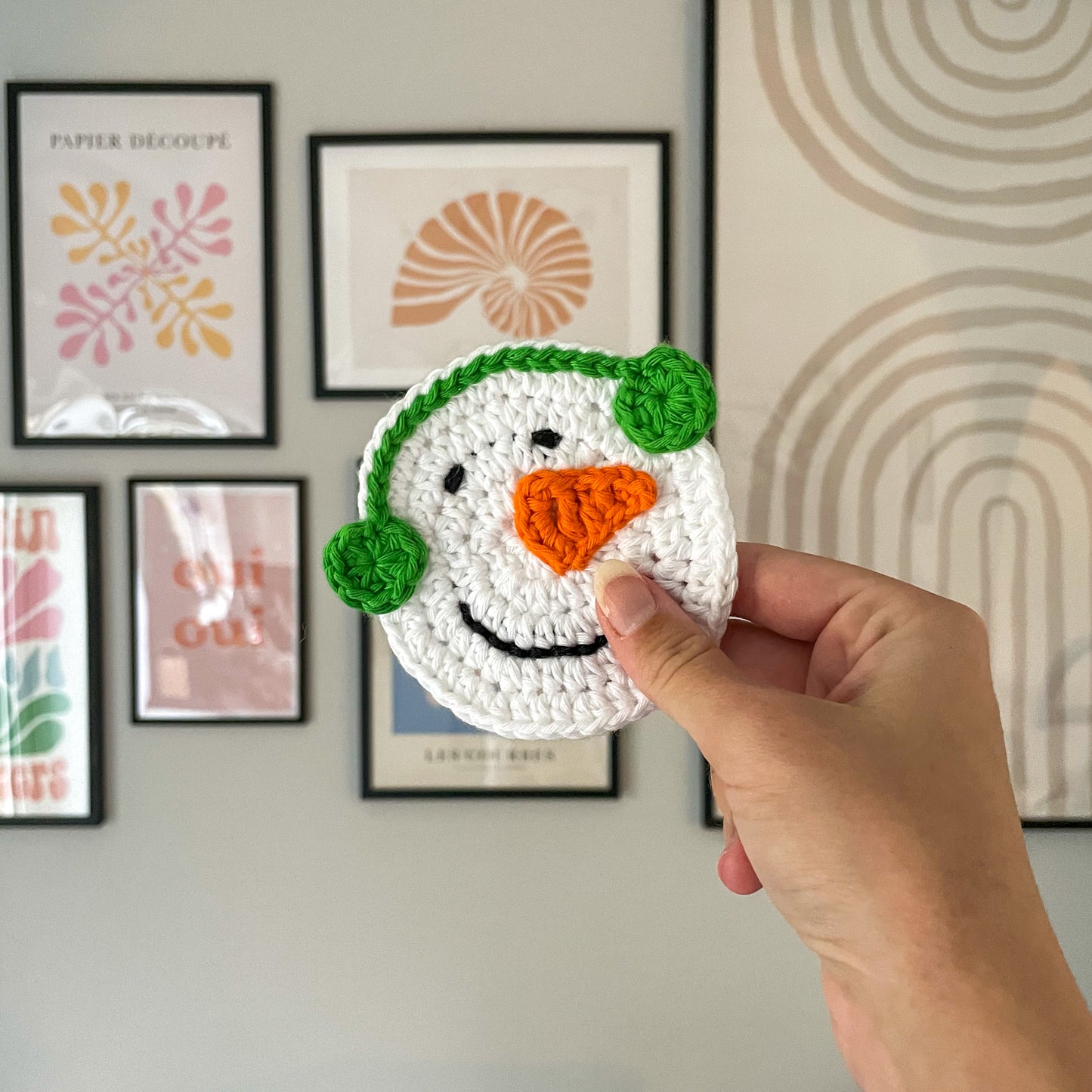 Crochet Snowman Coasters