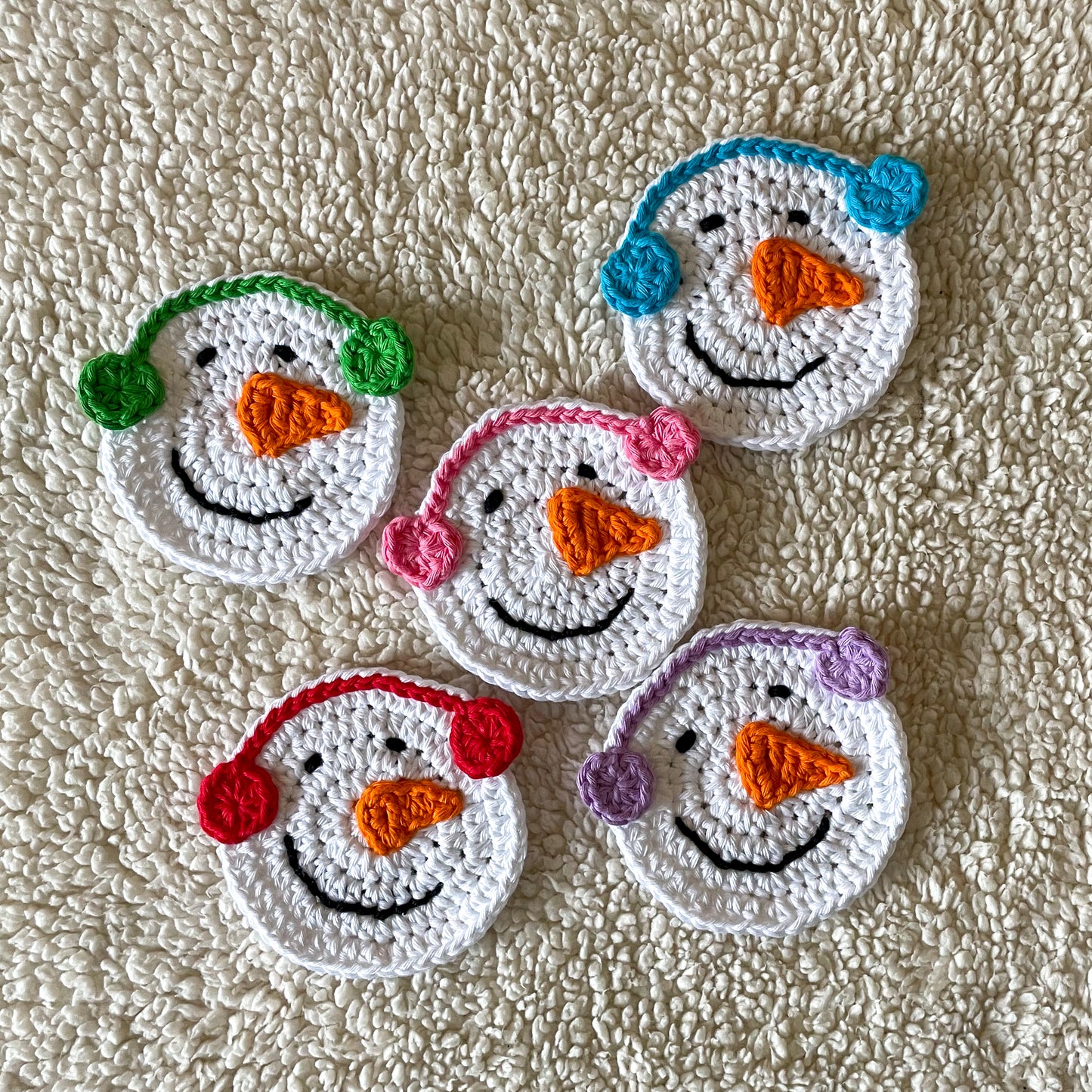 Crochet Snowman Coasters