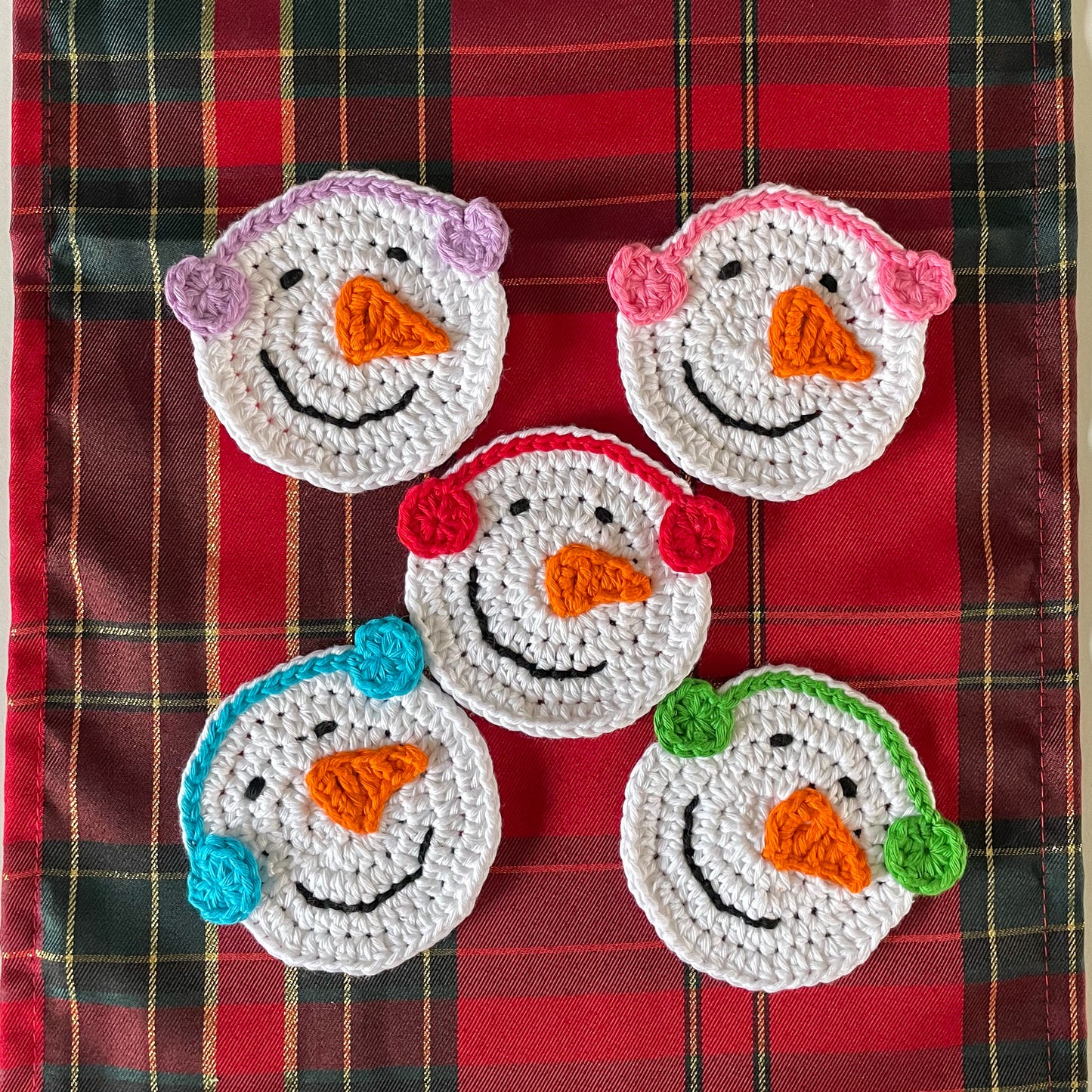 Crochet Snowman Coasters