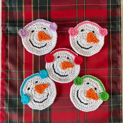 Crochet Snowman Coasters