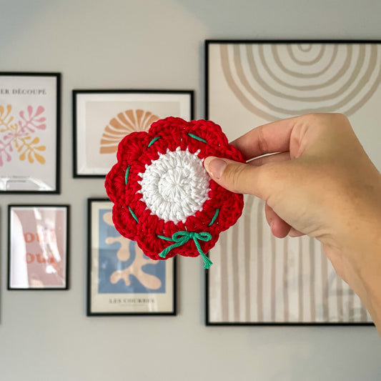 Crochet Christmas Wreath Coasters