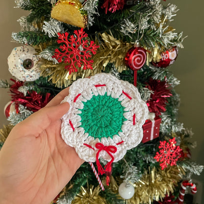 Crochet Christmas Wreath Coasters