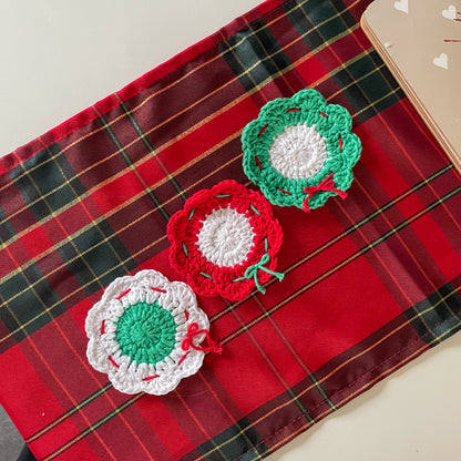 Crochet Christmas Wreath Coasters