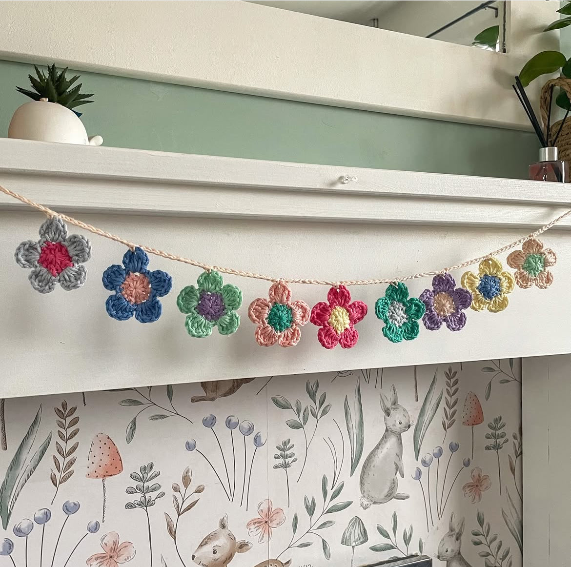 Crochet Flower Garland