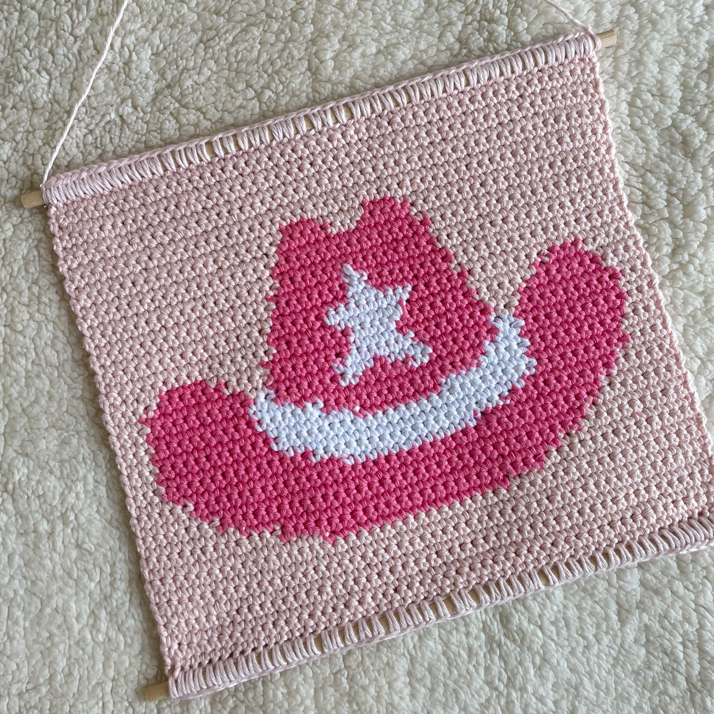 Crochet Cowboy Hat Wall Hanging