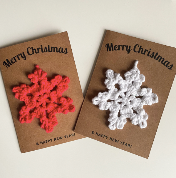 Custom Crochet Snowflake Christmas Cards