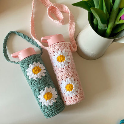 Crochet Daisy Bottle Bag