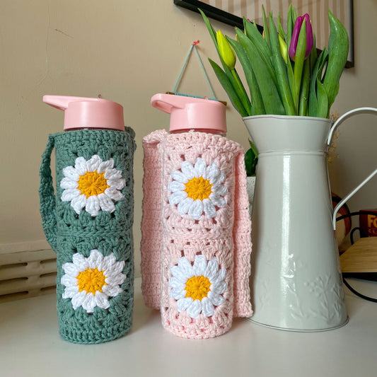 Crochet Daisy Bottle Bag