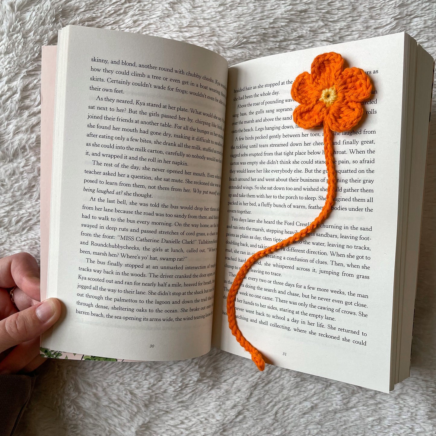 Custom Crochet Flower Bookmark