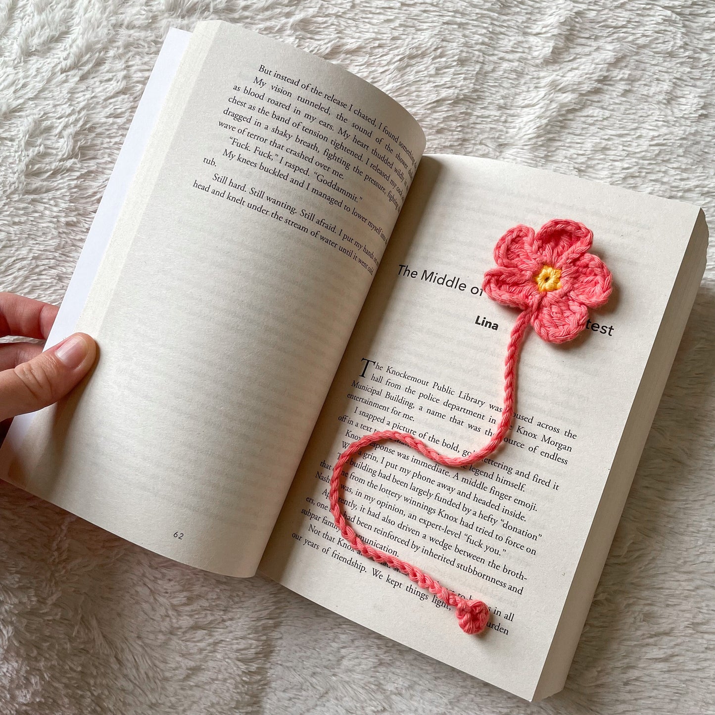 Custom Crochet Flower Bookmark