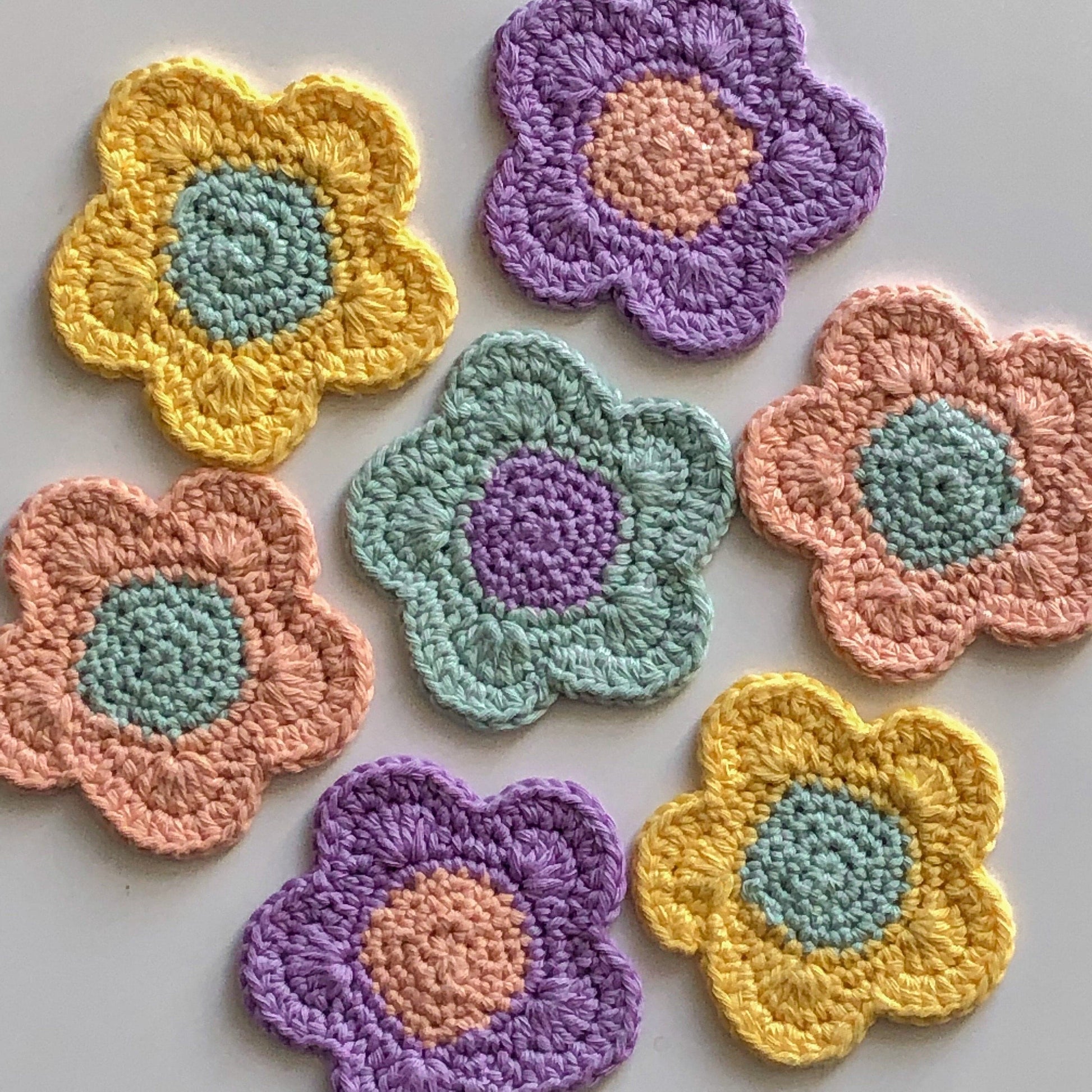 Crochet Flower Coasters | Crochet y2k Home Decor | Handmade Coasters