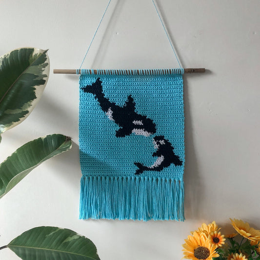 Crochet Orca Wall Hanging