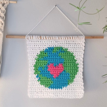 Mini Earth Day Wall Hanging Crochet Pattern