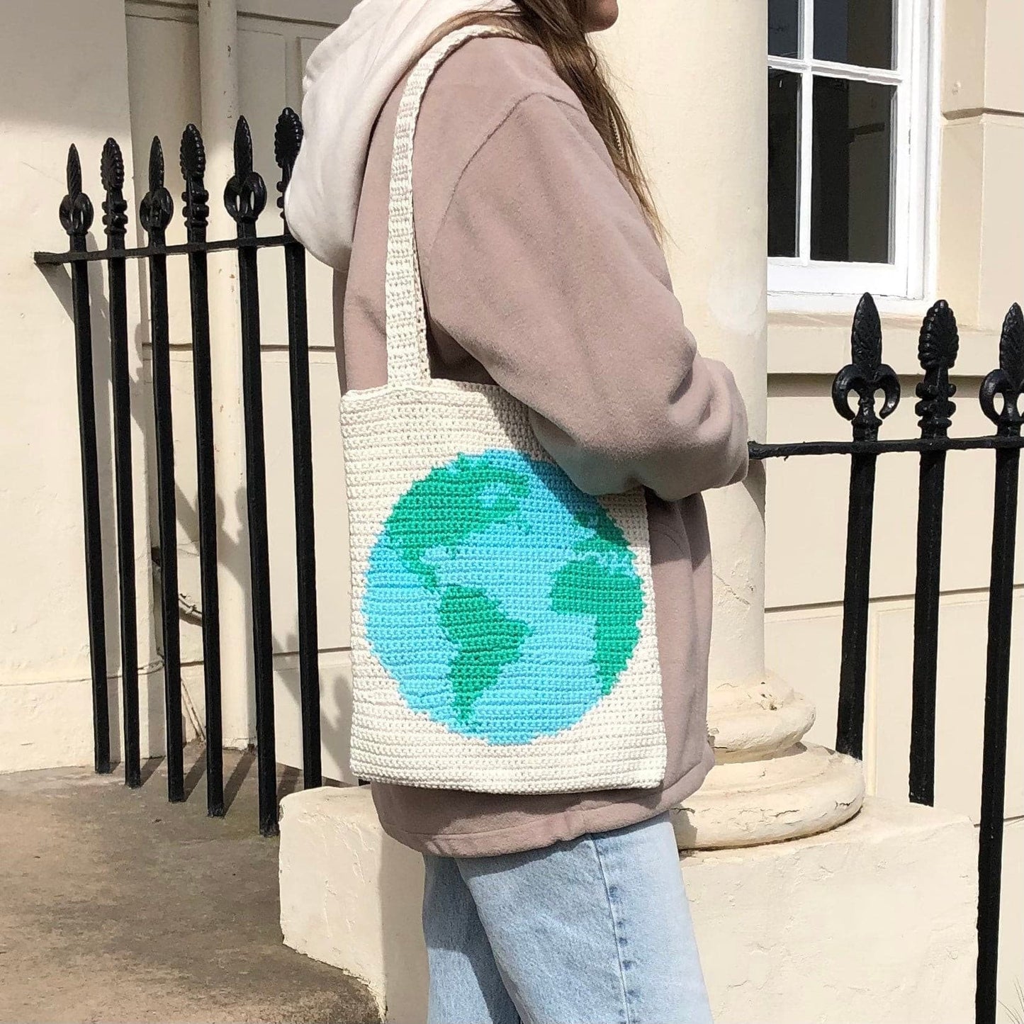 Crochet Earth Day Tote Bag