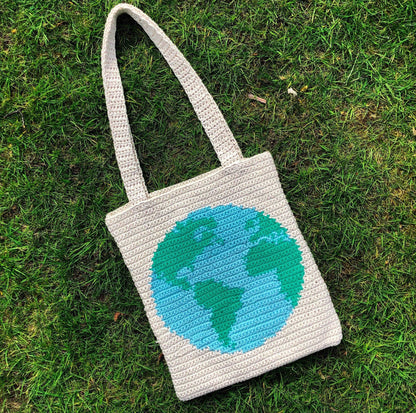 Crochet Earth Day Tote Bag