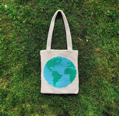 Crochet Earth Day Tote Bag