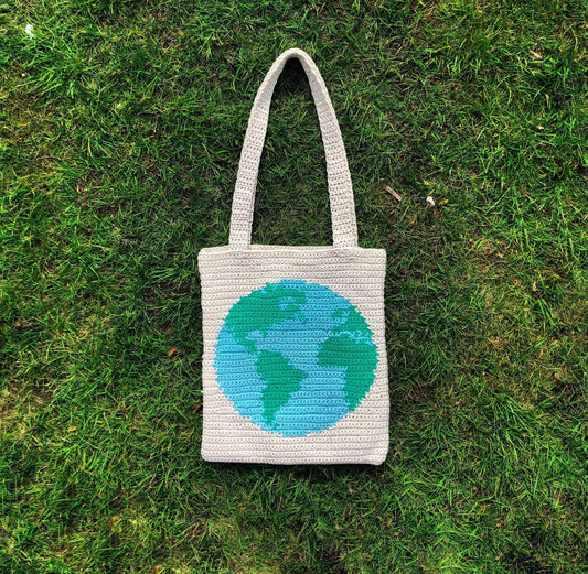 Crochet Earth Day Tote Bag